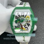 QQF Swiss Replica Franck Muller Vanguard Beach V41 Green Case Limited Edition Watch 